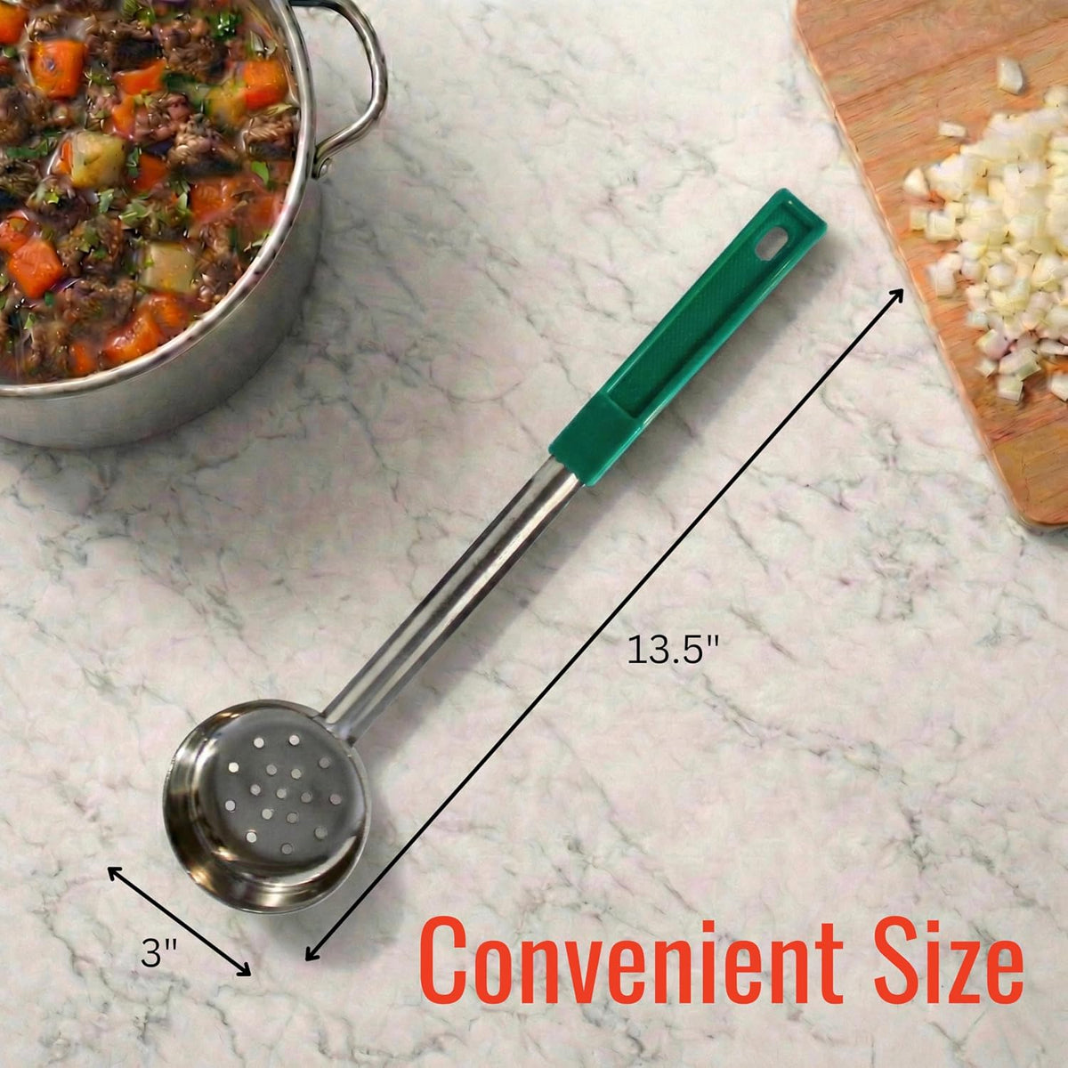 4 oz Slotted Stainless Steel Portion Control Ladle Spoodle - [Pack of 2]