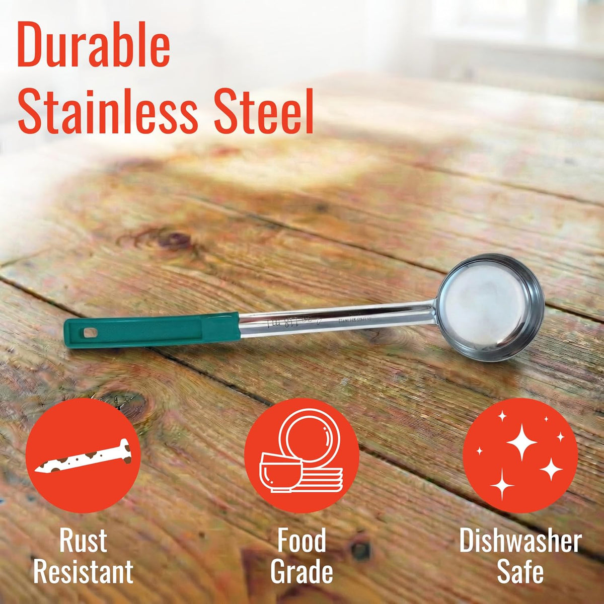 4 oz Slotted Stainless Steel Portion Control Ladle Spoodle - [Pack of 2]