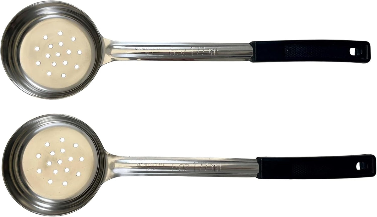 4 oz Slotted Stainless Steel Portion Control Ladle Spoodle - [Pack of 2]