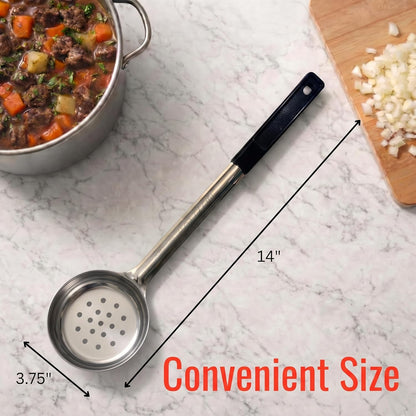 4 oz Slotted Stainless Steel Portion Control Ladle Spoodle - [Pack of 2]