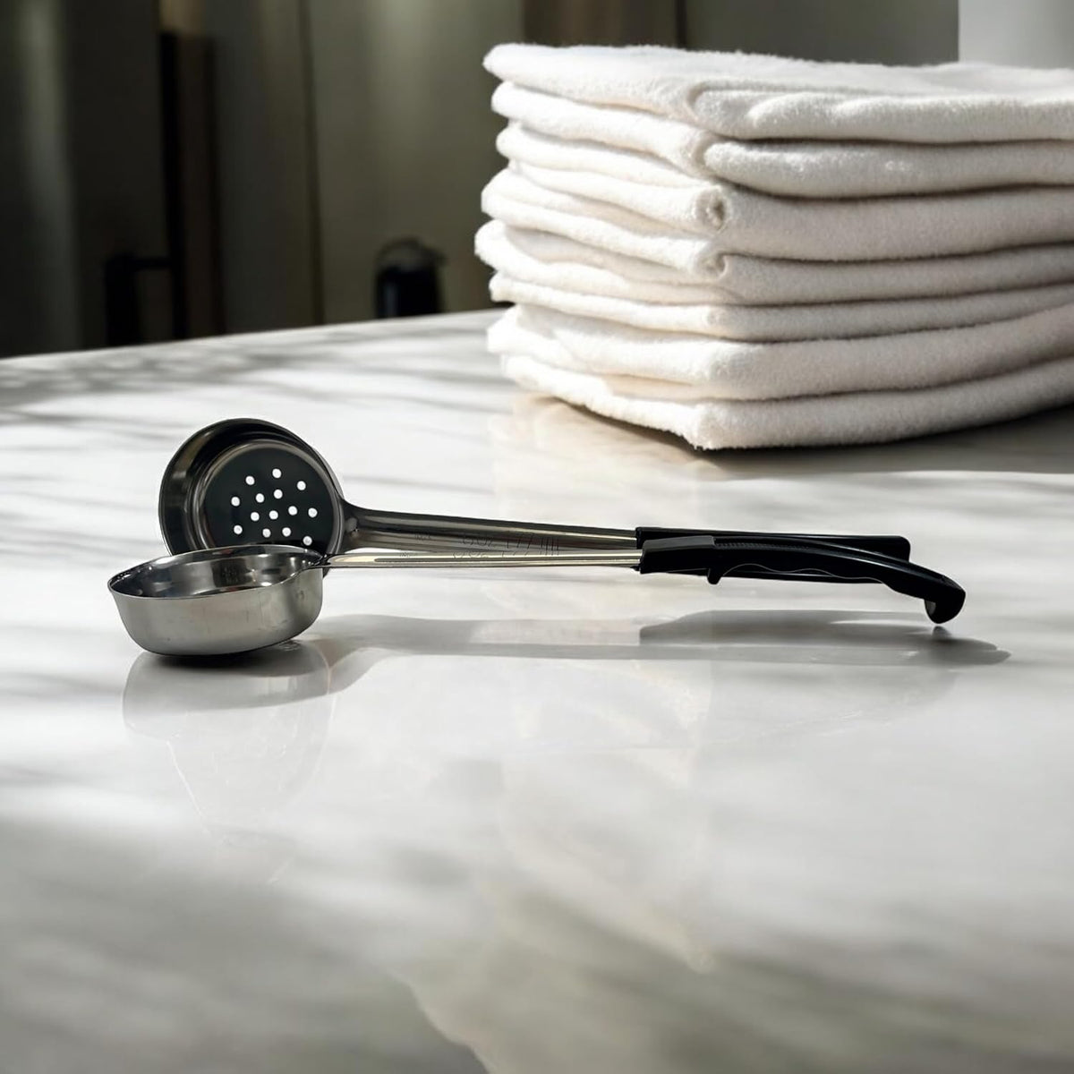 4 oz Slotted Stainless Steel Portion Control Ladle Spoodle - [Pack of 2]