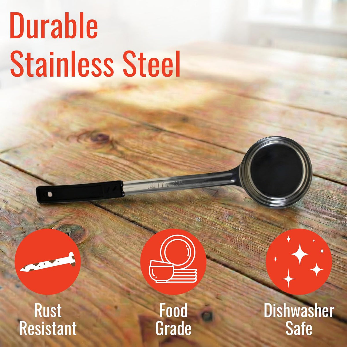 4 oz Slotted Stainless Steel Portion Control Ladle Spoodle - [Pack of 2]
