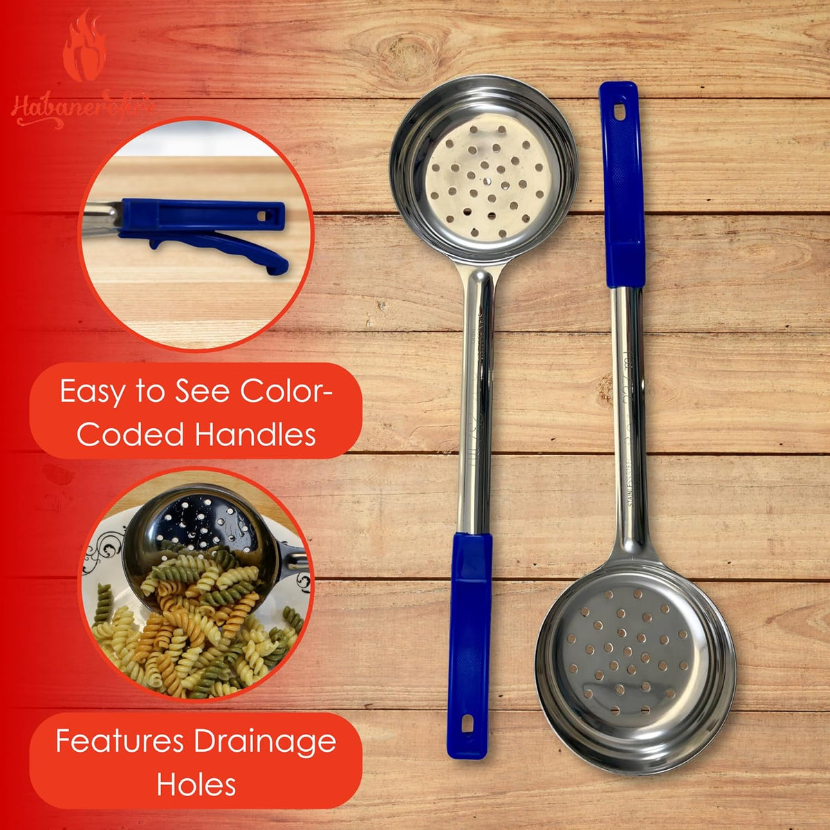 4 oz Slotted Stainless Steel Portion Control Ladle Spoodle - [Pack of 2]