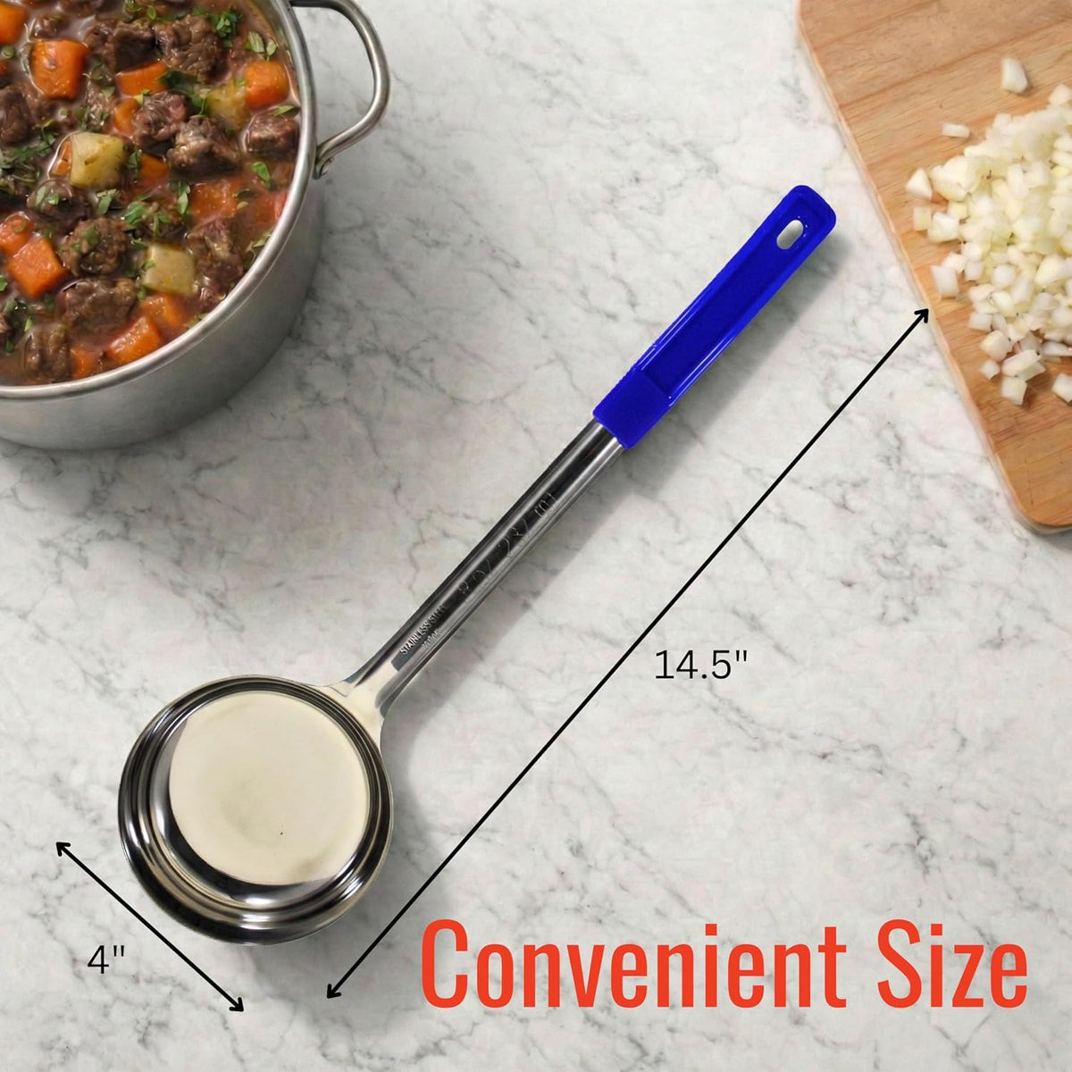 4 oz Slotted Stainless Steel Portion Control Ladle Spoodle - [Pack of 2]