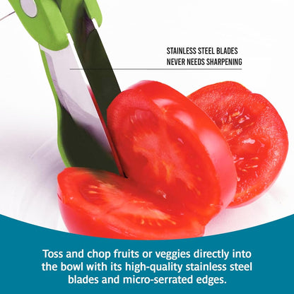 Toss and Chop Salad Tongs, Stainless Steel - Multi-Function Salad Servers for Easy Tossing, Chopping, and Mixing - Durable and Ergonomic Design for Kitchen Use