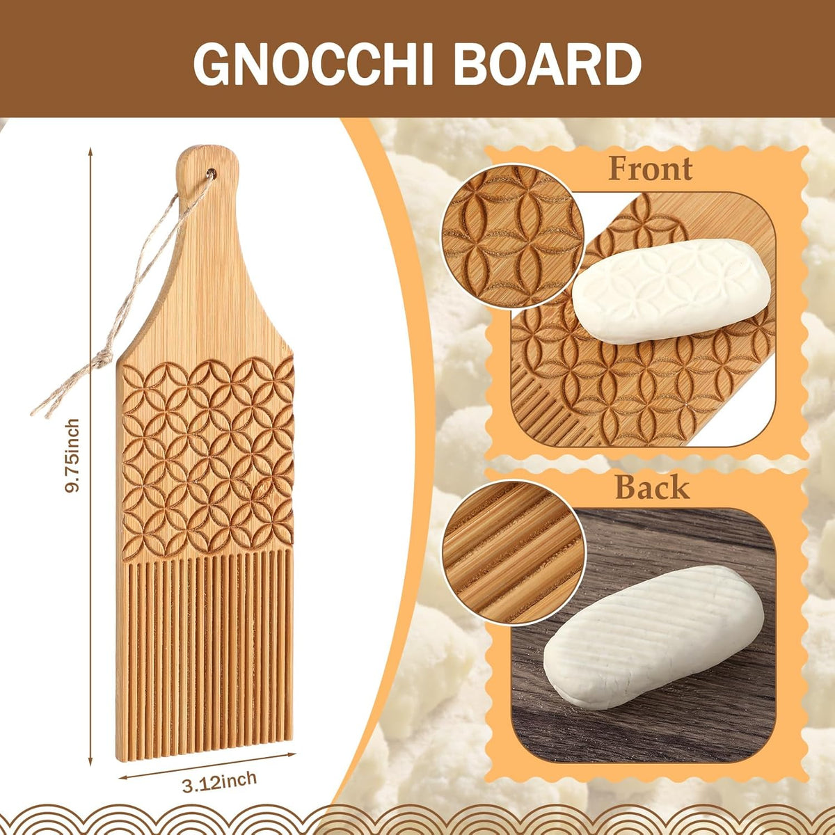 9 Pcs Pasta Making Tool Set Include 1 Bamboo Drying Rack 1 Ravioli Press 1 Gnocchi Board 1 Cutter 1 Rolling Pin 1 Filling Spoon 3 Ravioli Stamp for Pasta Maker