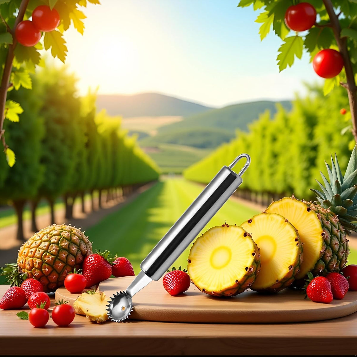 Silver Stems Remover For Pineapple Strawberry Tomato Cherry Stainless Steel Tomato Corer Strawberry Huller Stem Remover Fruit Leaf, Corers and Pitters