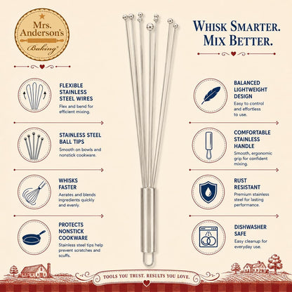 Double Balloon with Aerator Ball Wire Whisk, Stainless Steel, 12-Inch