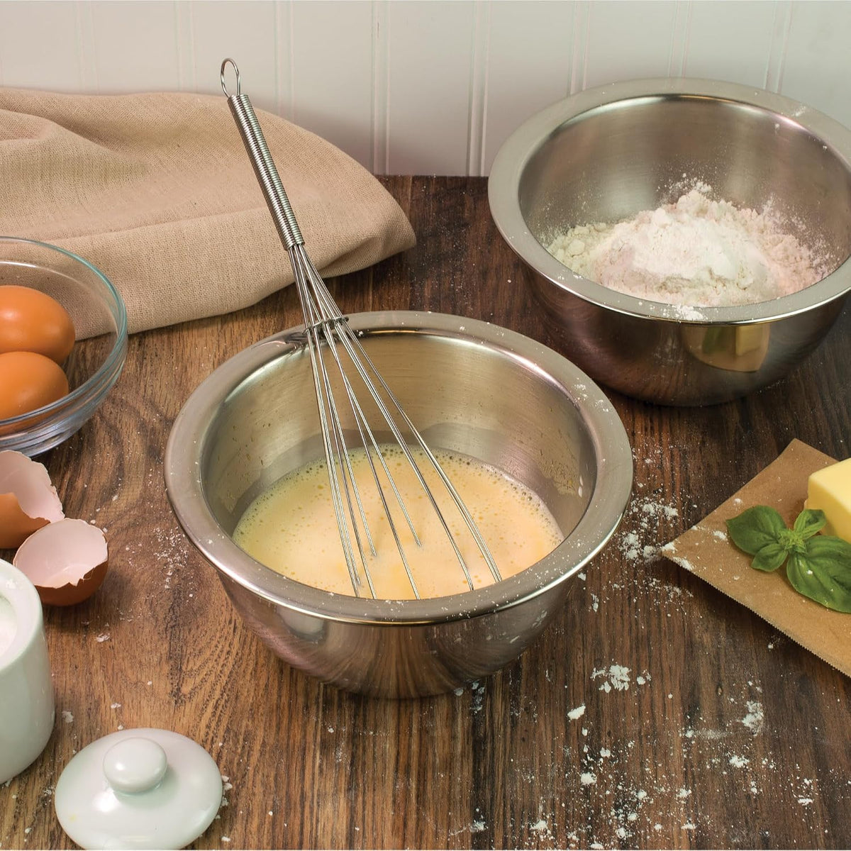 Double Balloon with Aerator Ball Wire Whisk, Stainless Steel, 12-Inch