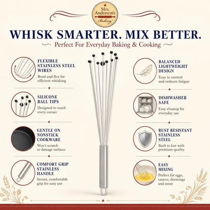 Double Balloon with Aerator Ball Wire Whisk, Stainless Steel, 12-Inch