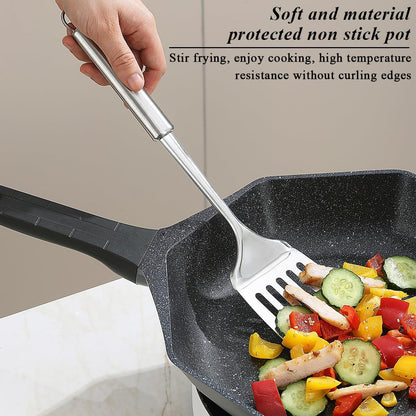 Stainless Steel Spatulas Set, Silver Slotted Turner, Solid Turner, Heavy Duty Sturdy Kitchen Spatula High Heat Resistant, Ideal Cookware for Fish,Eggs,Pancakes, Dishwasher Safe, Easy to Clean