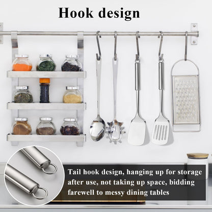 Stainless Steel Spatulas Set, Silver Slotted Turner, Solid Turner, Heavy Duty Sturdy Kitchen Spatula High Heat Resistant, Ideal Cookware for Fish,Eggs,Pancakes, Dishwasher Safe, Easy to Clean