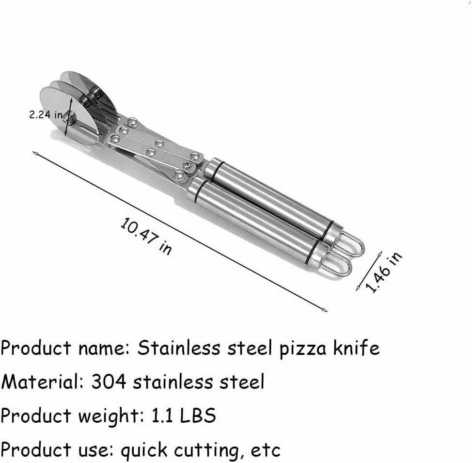 Wheel Pastry Cutter, Adjustable Pasta Cutter with Handle, Stainless Steel Dough Slicer for Noodles, Pizza, Brownies, Pie Crust, Multi-Tool for Baking & Cooking (3 Roller)