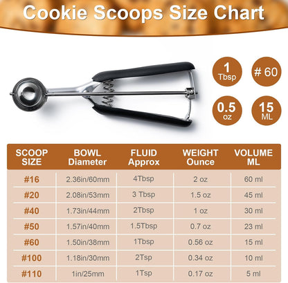 Ice Cream Scoop,18/8Stainless Steel Cookie Scoop,2Tbsp/30ml/1oz Cream Scoop