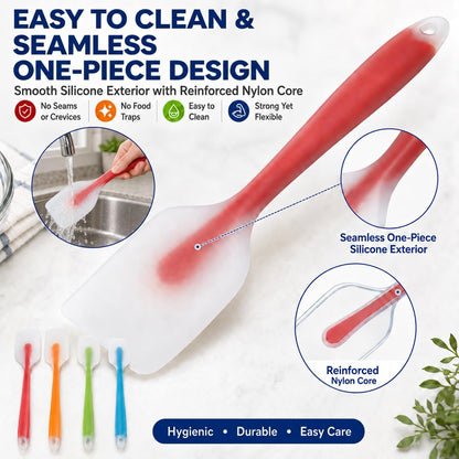 Silicone Spatula Set of 4, Heat Resistant, Food Grade