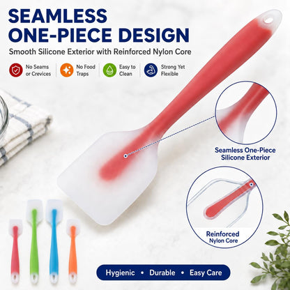 Silicone Spatula Set of 4, Heat Resistant, Food Grade