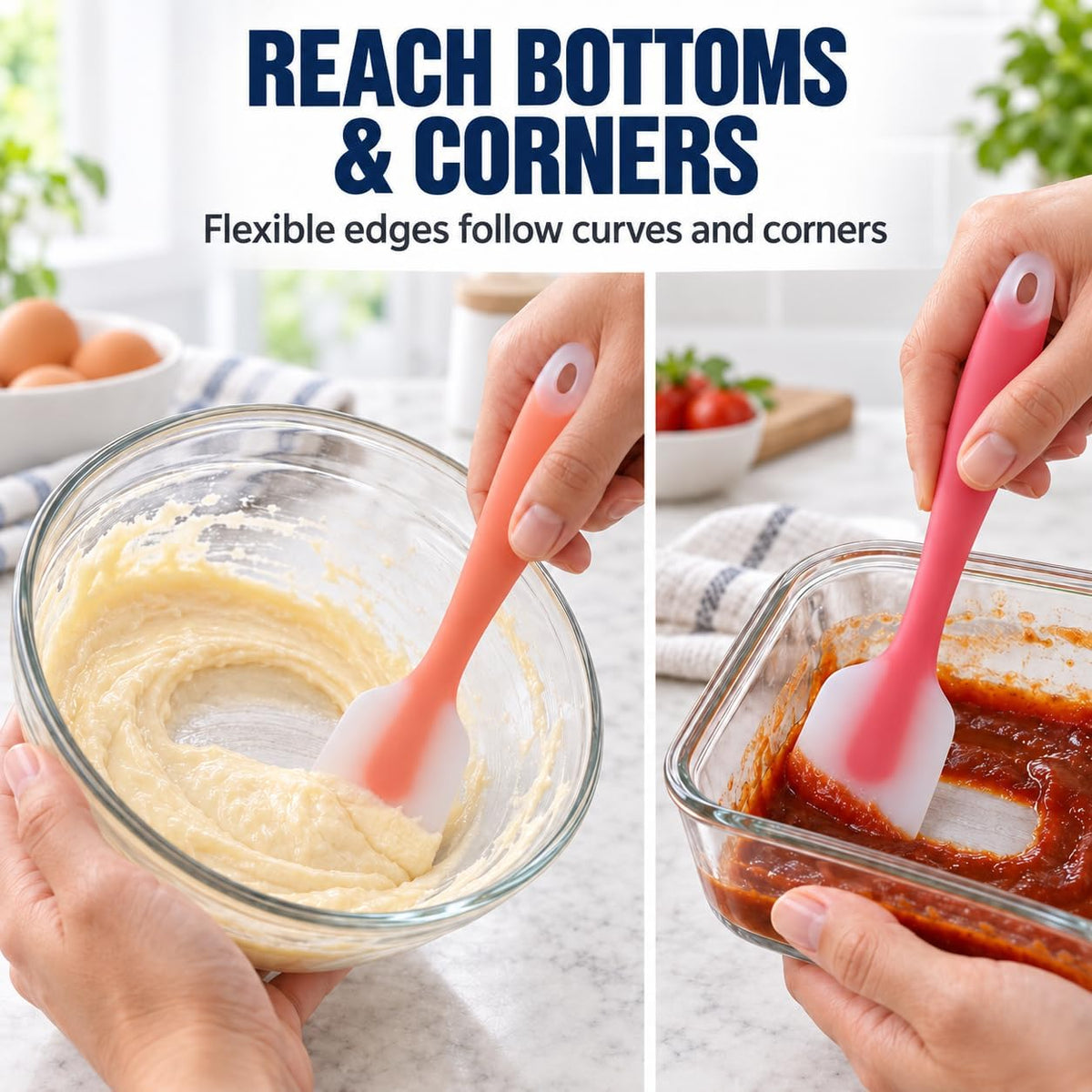 Silicone Spatula Set of 4, Heat Resistant, Food Grade