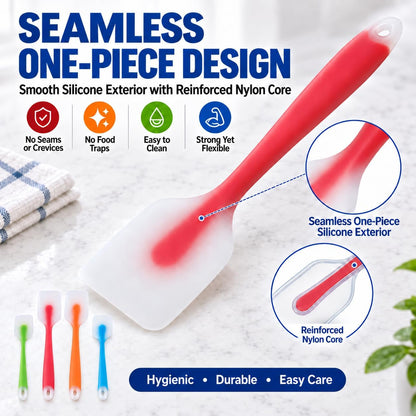 Silicone Spatula Set of 4, Heat Resistant, Food Grade