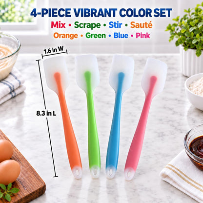 Silicone Spatula Set of 4, Heat Resistant, Food Grade