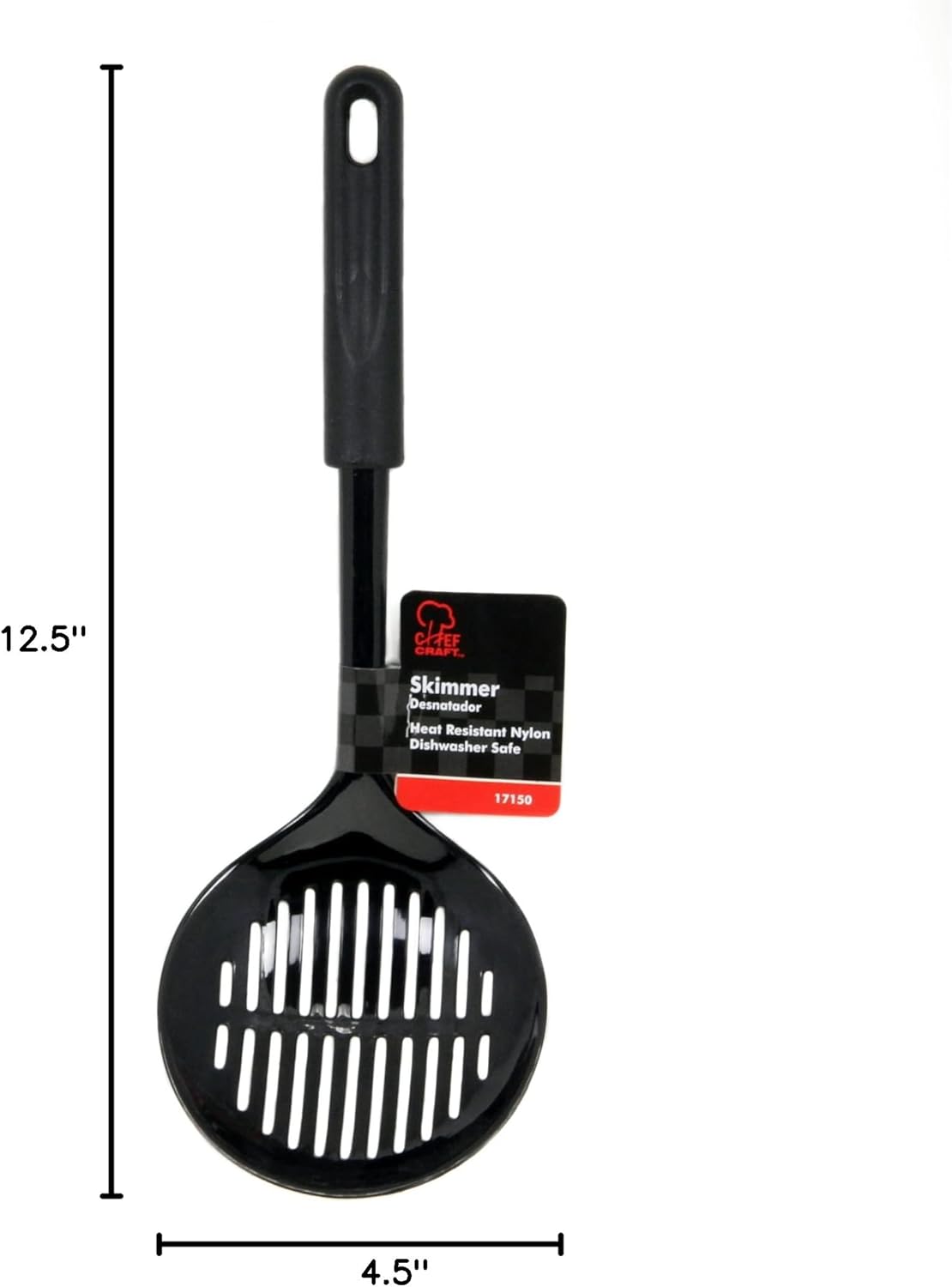 Basic Nylon Sturdy Skimmer, 12.5 inch, Black