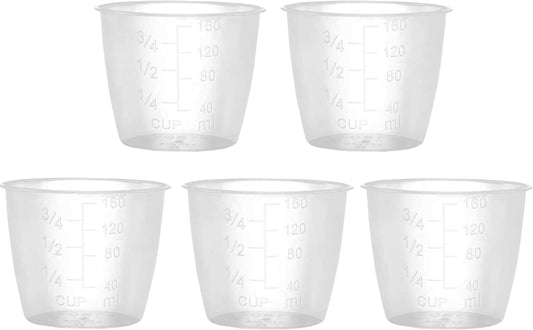5Pcs Plastic Transparent Rice Measuring Cup, Rice Cooke Laundry Measuring Cup Replacement Tools - for Kitchen Dry and Liquid Ingredients Measuring (160ml)
