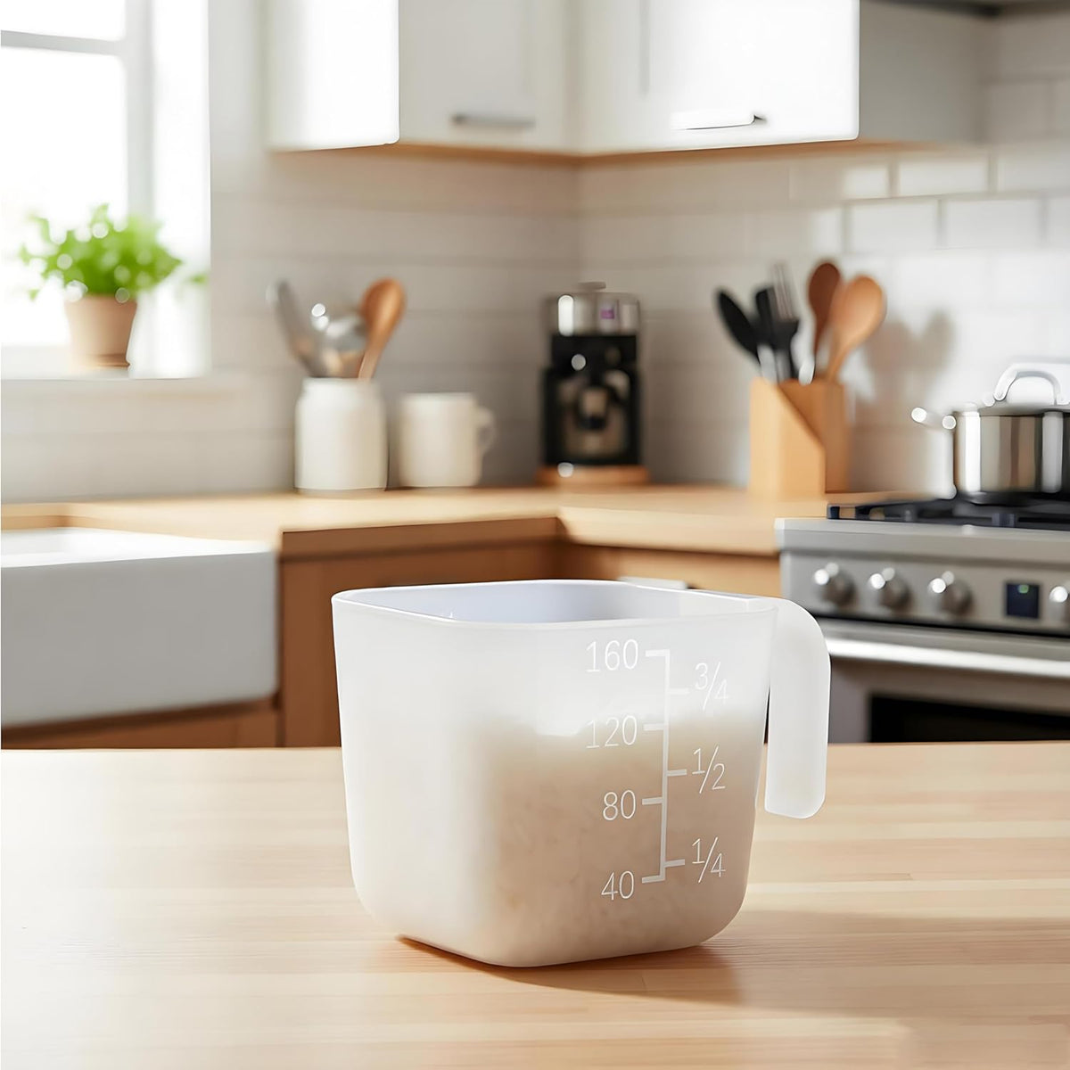 5Pcs Plastic Transparent Rice Measuring Cup, Rice Cooke Laundry Measuring Cup Replacement Tools - for Kitchen Dry and Liquid Ingredients Measuring (160ml)