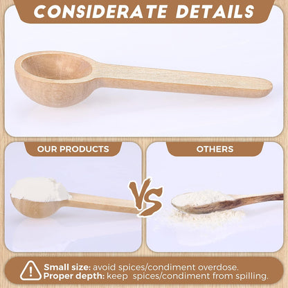 30 Pieces Mini Wooden Spoons Bulk 3 Inch Small Tiny, Cute Style
