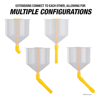 No-Spill Coolant Funnel Kit, 15 Piece Fluid and Oil Funnel Set, Allows Access To Hard-To-Reach Radiators