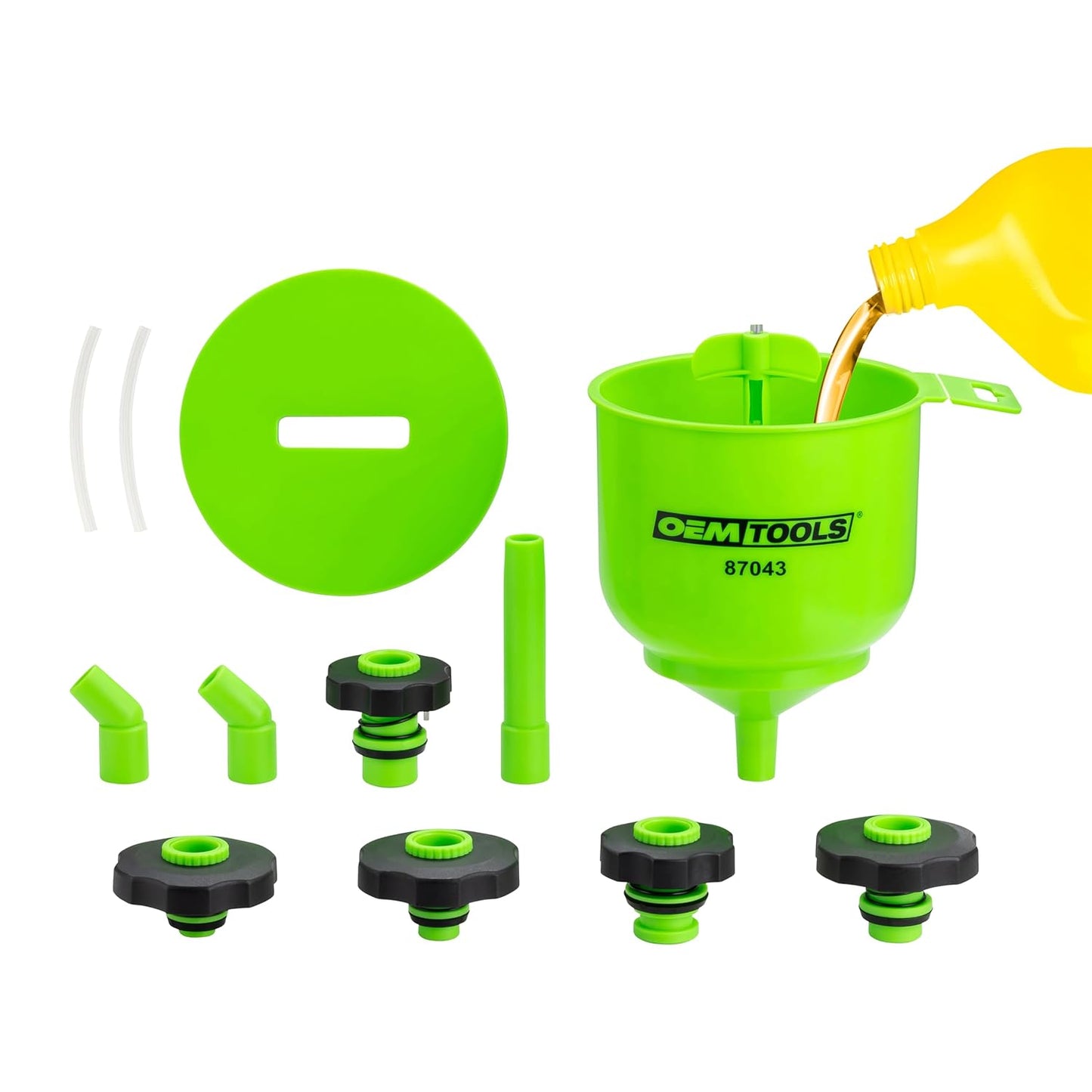 No-Spill Coolant Funnel Kit, 15 Piece Fluid and Oil Funnel Set, Allows Access To Hard-To-Reach Radiators