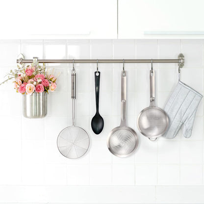 3 Pieces Spider Strainer Skimmer Spoon Set, Fine Mesh Stainless Steel Sieve Food Strainers, Large Hole Slotted Colander Frying Spoons, Strainer Ladle Wire Skimmer Spoon with Handle for Kitchen