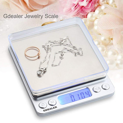 Food Scale, 0.001oz/0.01g Precise Digital Kitchen Scale Gram Scales Weight Food Coffee Scale Digital Scales for Cooking Baking Stainless Steel Back-lit LCD Display Pocket Small Scale, Silver