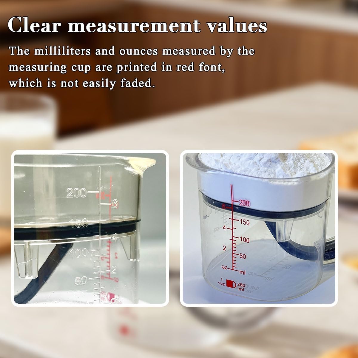 4-in-1 Adjustable Measuring Cup, Multi Measurings Cube Cups for Cooking and Baking with Oz/Ml Dual Markings, Scraper-Style Seal Base, Space-Saving Easy to Clean