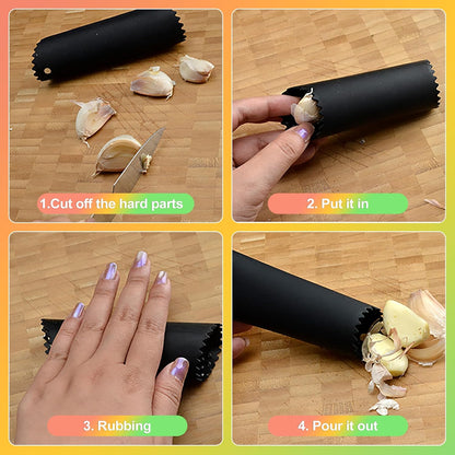 3-Piece Silicone Garlic Peeler & Press Set – Quick Garlic Prep Tool with Food-Grade Silicone, No-Squeeze Design, Easy-Clean Kitchen Gadget for Home & Restaurant Use