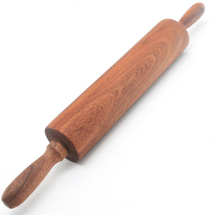 Classic Sapele Wooden Rolling Pin With Handles 17''L x 1.77"W