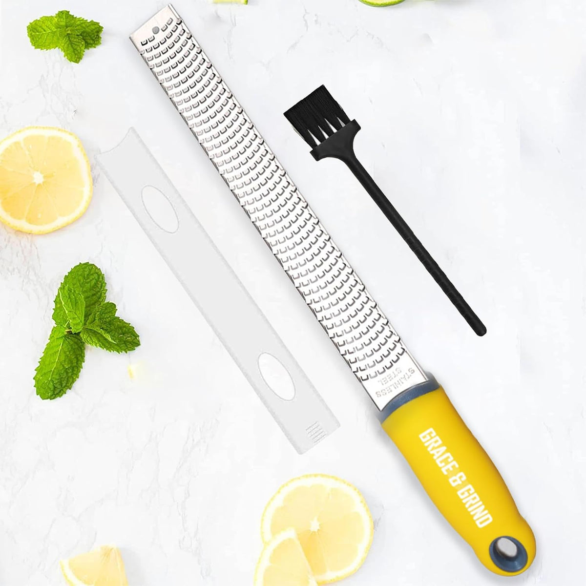 DESIGNED BY CHEFS ~ Premium Lemon Zester Grater With Perfectly Angled Teeth ~ Ideal for Citrus, Parmesan Cheese, Garlic, Vegetables and Fruits