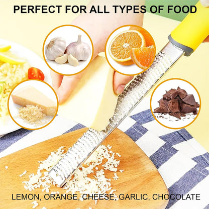 DESIGNED BY CHEFS ~ Premium Lemon Zester Grater With Perfectly Angled Teeth ~ Ideal for Citrus, Parmesan Cheese, Garlic, Vegetables and Fruits