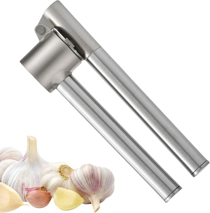 Heavy Duty Garlic Press, Handheld Garlic Mincer, 304 Stainless Steel Garlic Press, Ergonomic, Durable, No Hand Odor, Just Put It in the Bowl, Dishwasher Safe