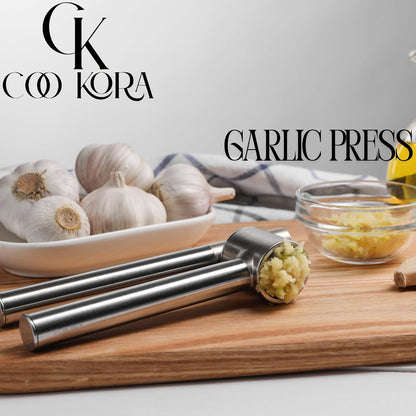 Heavy Duty Garlic Press, Handheld Garlic Mincer, 304 Stainless Steel Garlic Press, Ergonomic, Durable, No Hand Odor, Just Put It in the Bowl, Dishwasher Safe