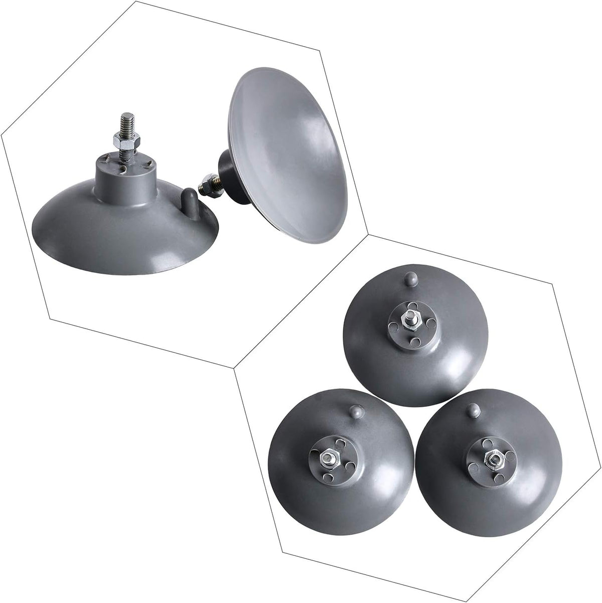 (4 Pcs) Black French Fry Suction Cup Feet Compatible with Industrial Commercial French Fry Cutter