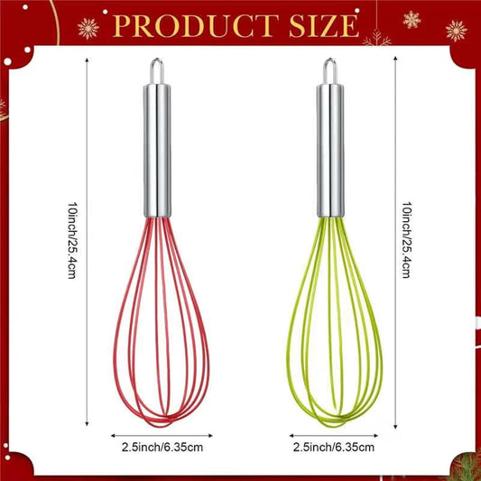 48 Sets 10 Inch Whisks Bulk DIY Fillable Whisk Gifts Colored Silicone Whisks for Cooking Heat Resistant Egg Beaters for Candy Holder Party Favors
