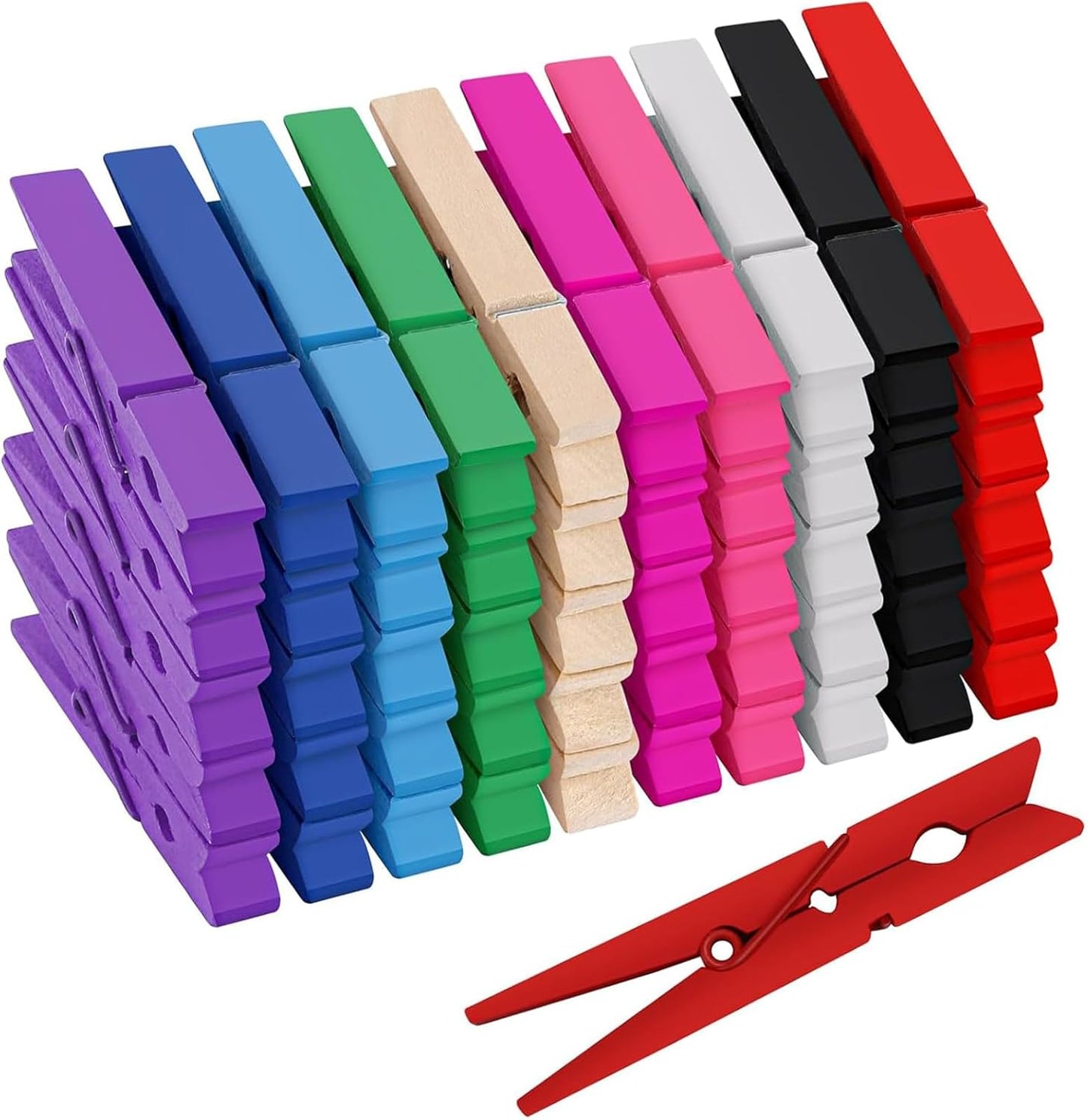 50pcs 2.2 Inches Colored Clothes Pins Waterproof Metal Chip Clips Steel Clip for Food Bag, Chips Bag, Paper