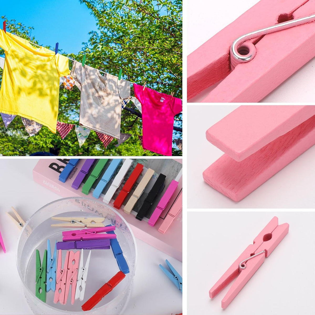 50pcs 2.2 Inches Colored Clothes Pins Waterproof Metal Chip Clips Steel Clip for Food Bag, Chips Bag, Paper