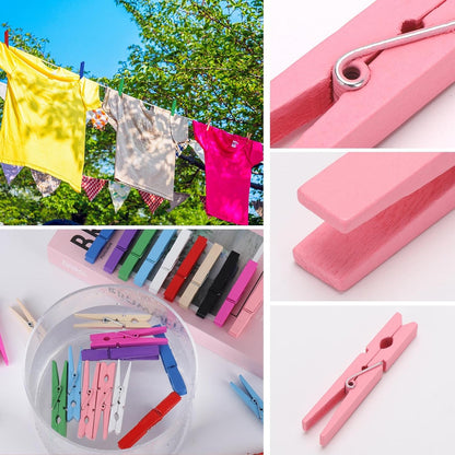 50pcs 2.2 Inches Colored Clothes Pins Waterproof Metal Chip Clips Steel Clip for Food Bag, Chips Bag, Paper