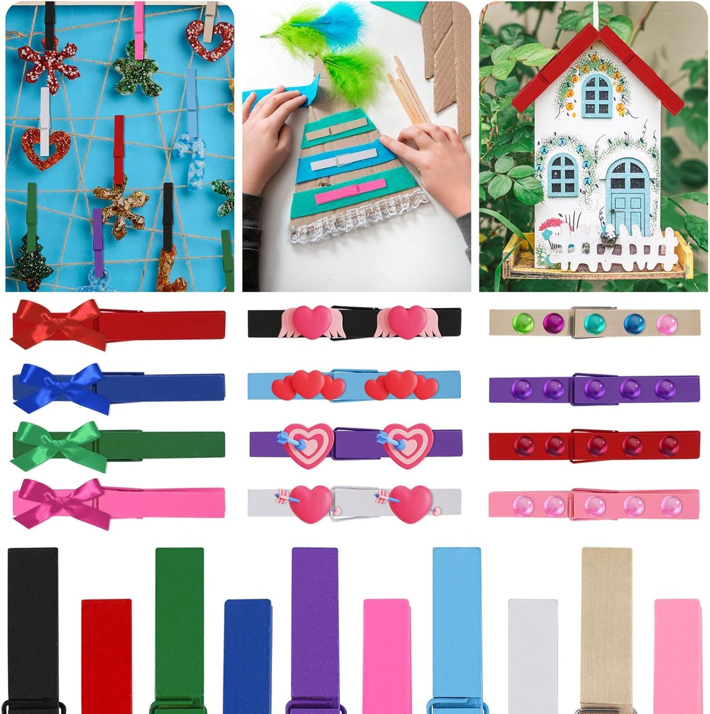 50pcs 2.2 Inches Colored Clothes Pins Waterproof Metal Chip Clips Steel Clip for Food Bag, Chips Bag, Paper