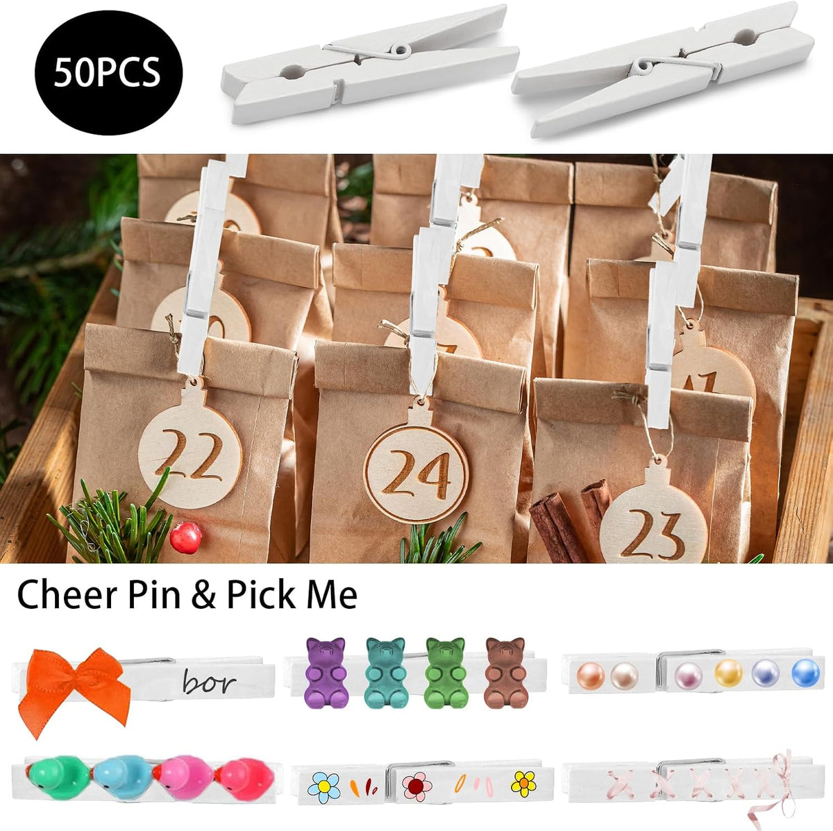 50pcs 2.2 Inches Colored Clothes Pins Waterproof Metal Chip Clips Steel Clip for Food Bag, Chips Bag, Paper