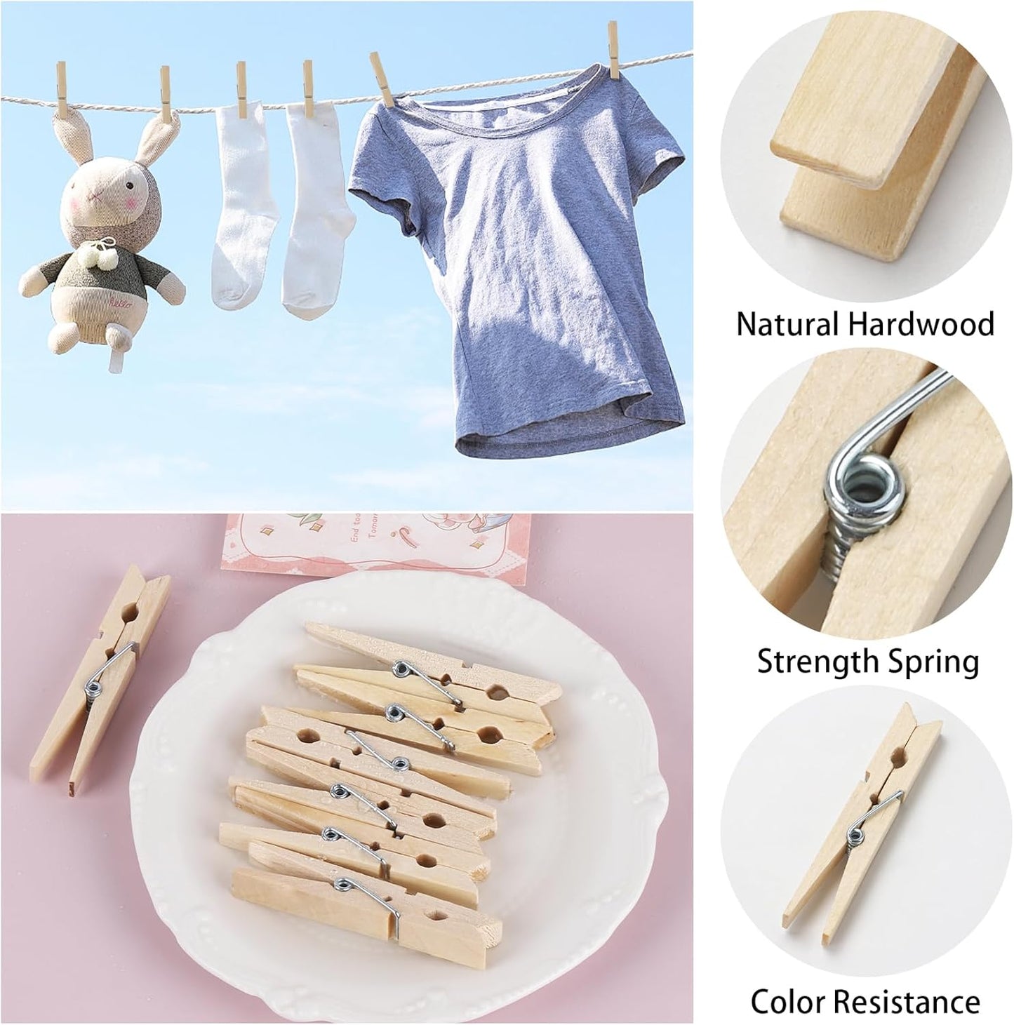 50pcs 2.2 Inches Colored Clothes Pins Waterproof Metal Chip Clips Steel Clip for Food Bag, Chips Bag, Paper