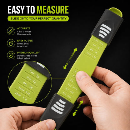 Adjustable Measuring Spoon, Double Ended, 9-in-1, Black