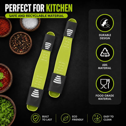 Adjustable Measuring Spoon, Double Ended, 9-in-1, Black