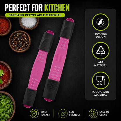 Adjustable Measuring Spoon, Double Ended, 9-in-1, Black