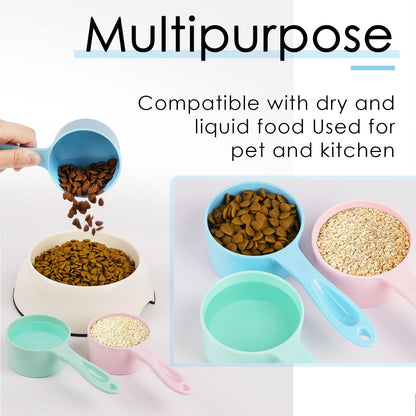 1 Cup Dog Food Scoop for Container Melamine Measuring Scoop for Dogs Cats Birds and Rabbits Pet Food Feeding Scoop Dishwasher Safe - White